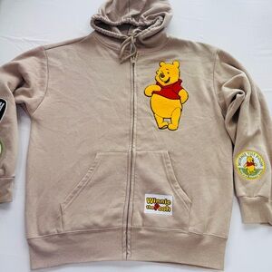 Disney Winnie the Pooh Women's Full Zip Hoodie, Sand/Beige, Sz M